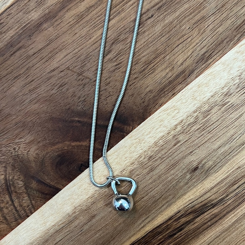 .925 sterling silver kettle bell necklace